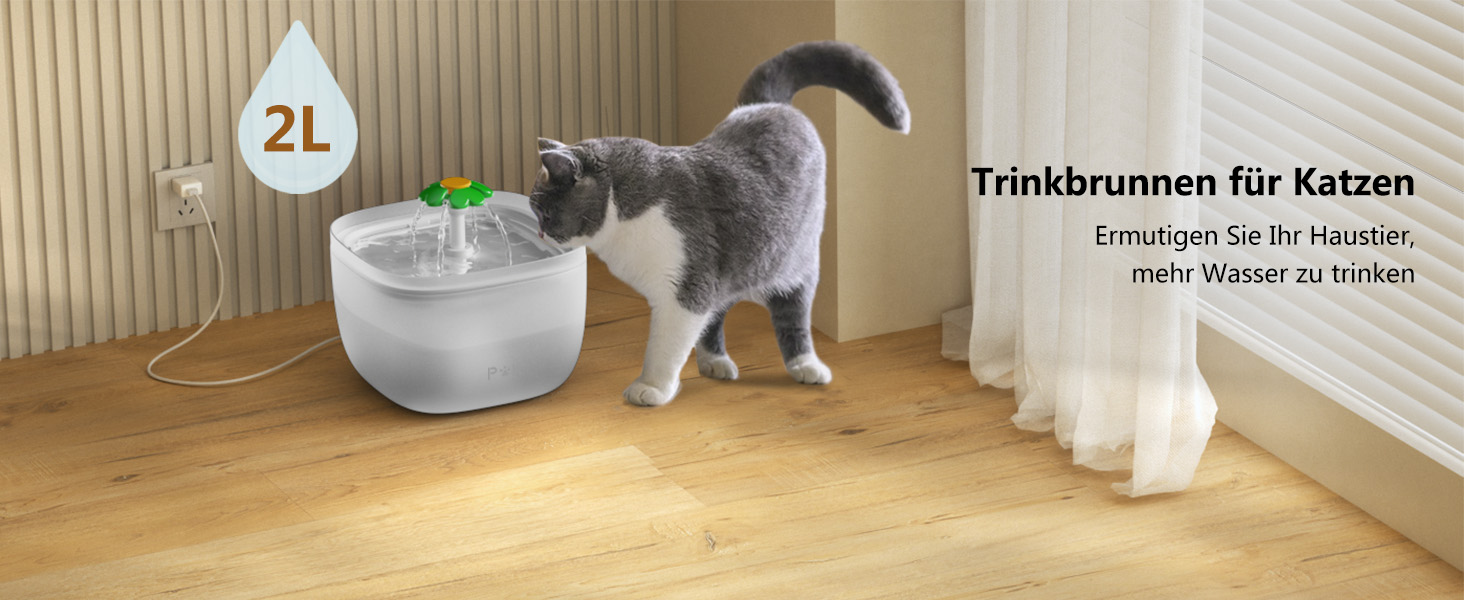 Автоматичний годівниця та фонтанчик для котів Puppy Kitty, 180 днів роботи від батареї, легкий у чищенні, голосове керування, 3L годівниця та 2L фонтанчик (Бежевий)