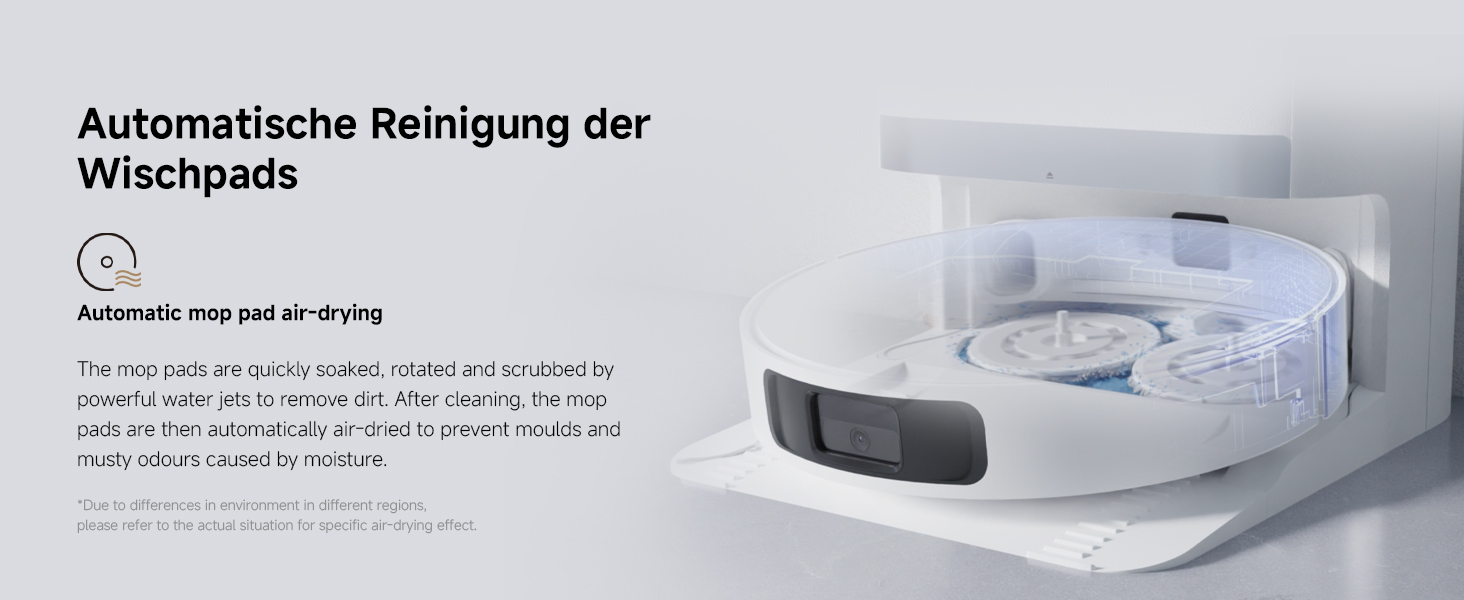 Робот-пилосос Xiaomi Robot Vacuum X20+ з функцією вологого прибирання, потужність всмоктування 6000 Па, підйомні швабри