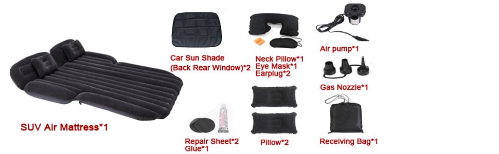 Автоматизований матрац Icelus для автомобіля SUV з повітряним насосом, 185*90*15 см. Надувний кемпінговий комбінований матрац для заднього сидіння авто, товстий матрац у багажник для кемпінгу, подорожей на природі. Колір: сірий.