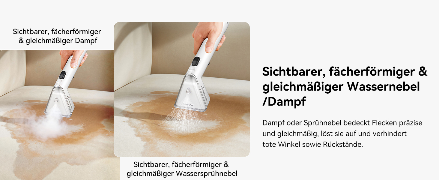 Uwant Y100 Пароочисник для диванів, килимів та авто. 3-в-1, 18KPA, 1750W, 65°C, самоочищення, 7 насадок та засіб для чищення, 2 роки гарантії