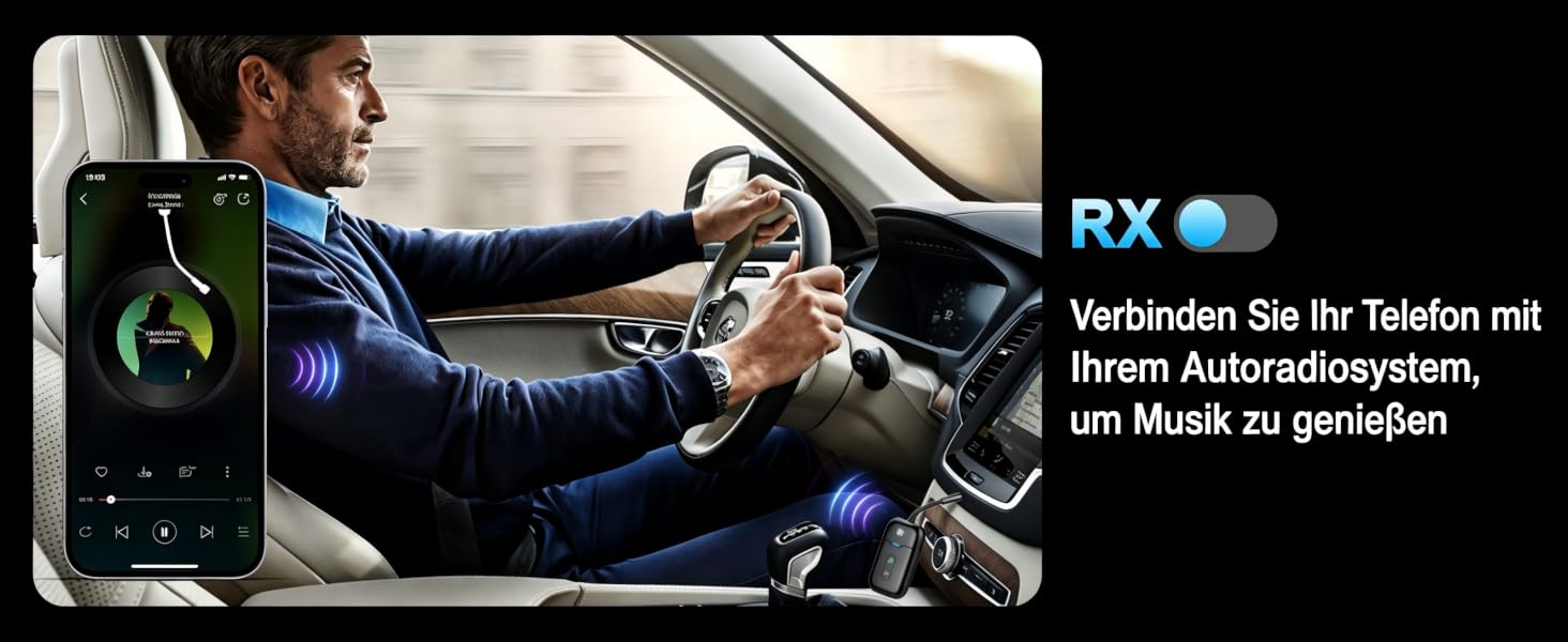 Bluetooth-адаптер 2-в-1 для літака (трансмітер та ресивер) з підтримкою aptX, роз'єм 3.5 мм Jack, версія 5.4, чорний