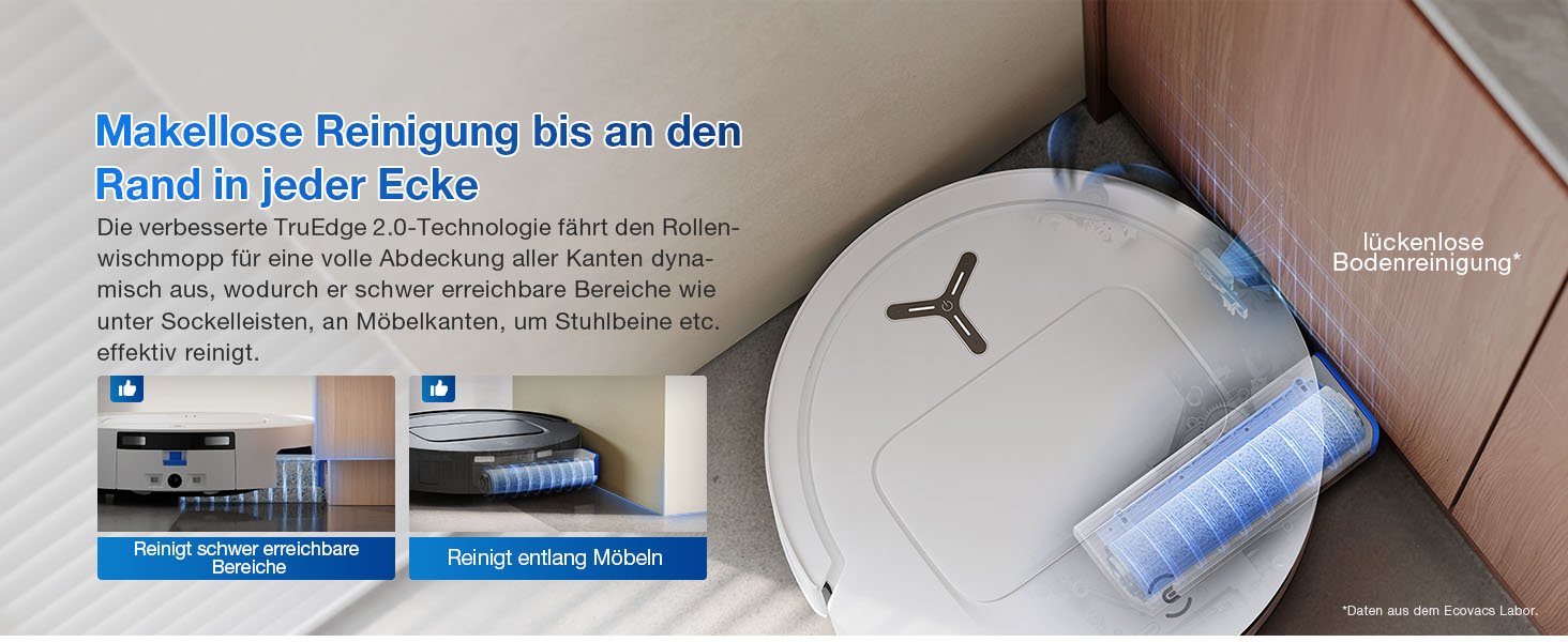 Робот-пилосос ECOVACS DEEBOT T80 Omni з функцією миття підлоги, 18000 Па, OZMO Roller, автоматичне миття мопів, ZeroTangle 3.0, миття гарячою водою (40-75°C), білий