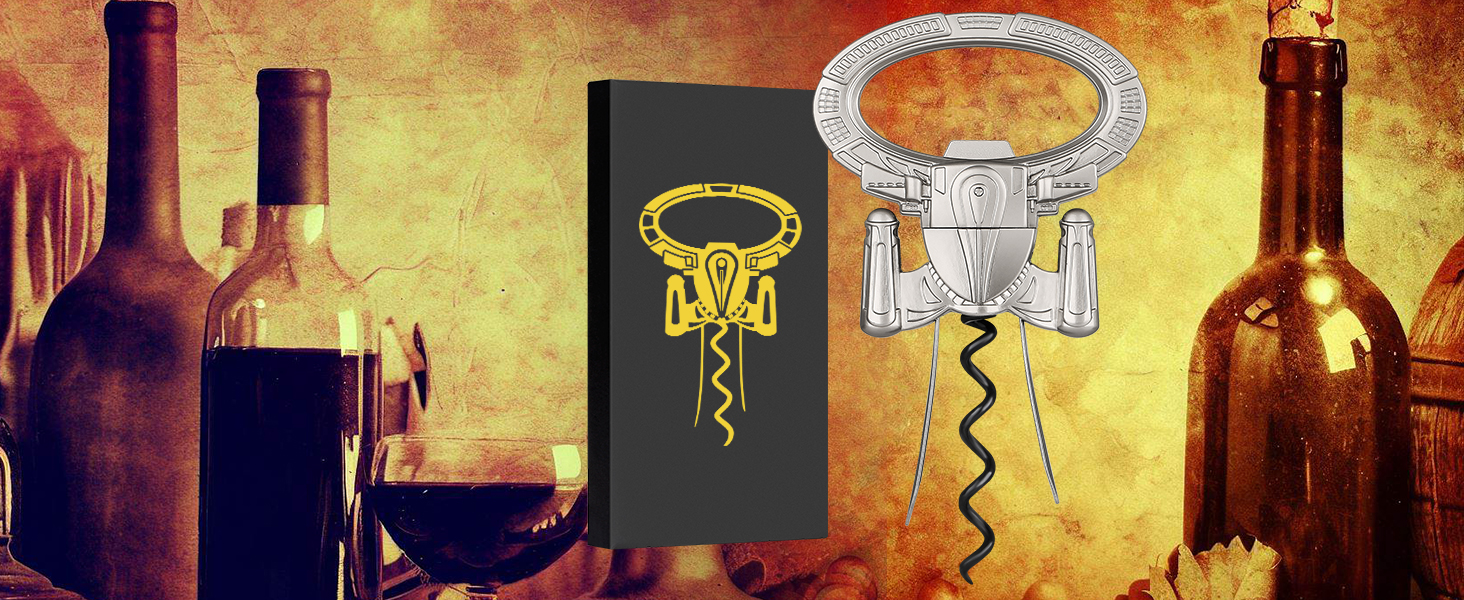 Відкривачка для вина LKKCHER з двома зубцями, для старих винних пляшок, професійна, бронзова з подарунковою коробкою та листівкою