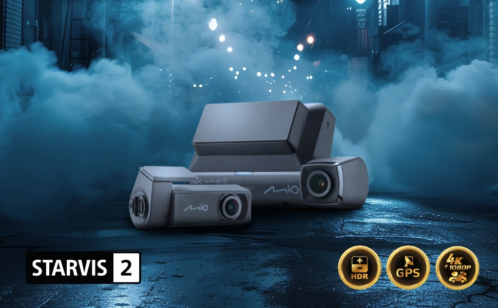 Відеореєстратор Mio MiVue 955W Pro 4K з GPS, Wi-Fi та нічним баченням HDR. STARVIS 2 (IMX678). 3 роки гарантії.