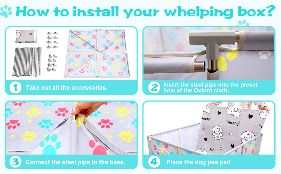 Клітка-манеж для тварин з нержавіючої сталі та міцного полотна, сіра та блакитна, для великих собак, котів, дрібних тварин