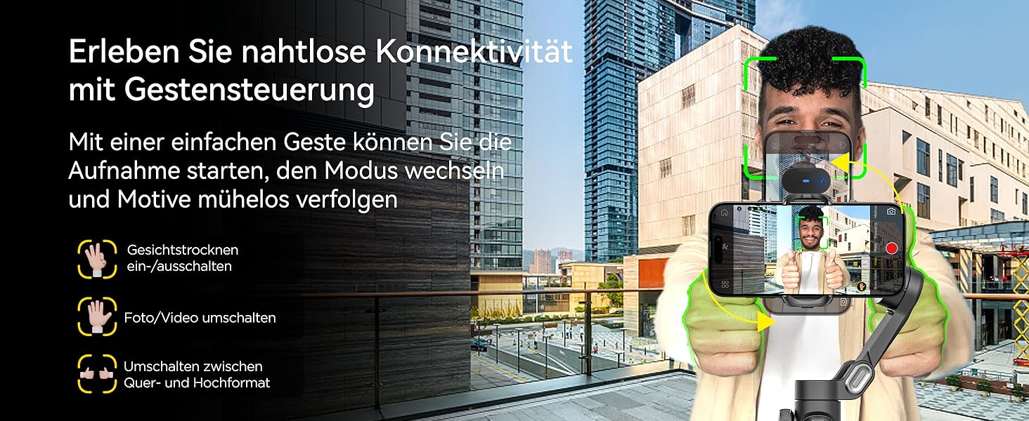 Стабілізатор для смартфона AOCHUAN з 3 осями, RGB-підсвічуванням, трекінгом обличчя та регулюванням фокусу. Підходить для iPhone/Android. Ідеально для зйомки Vlog (Smart XE AI)