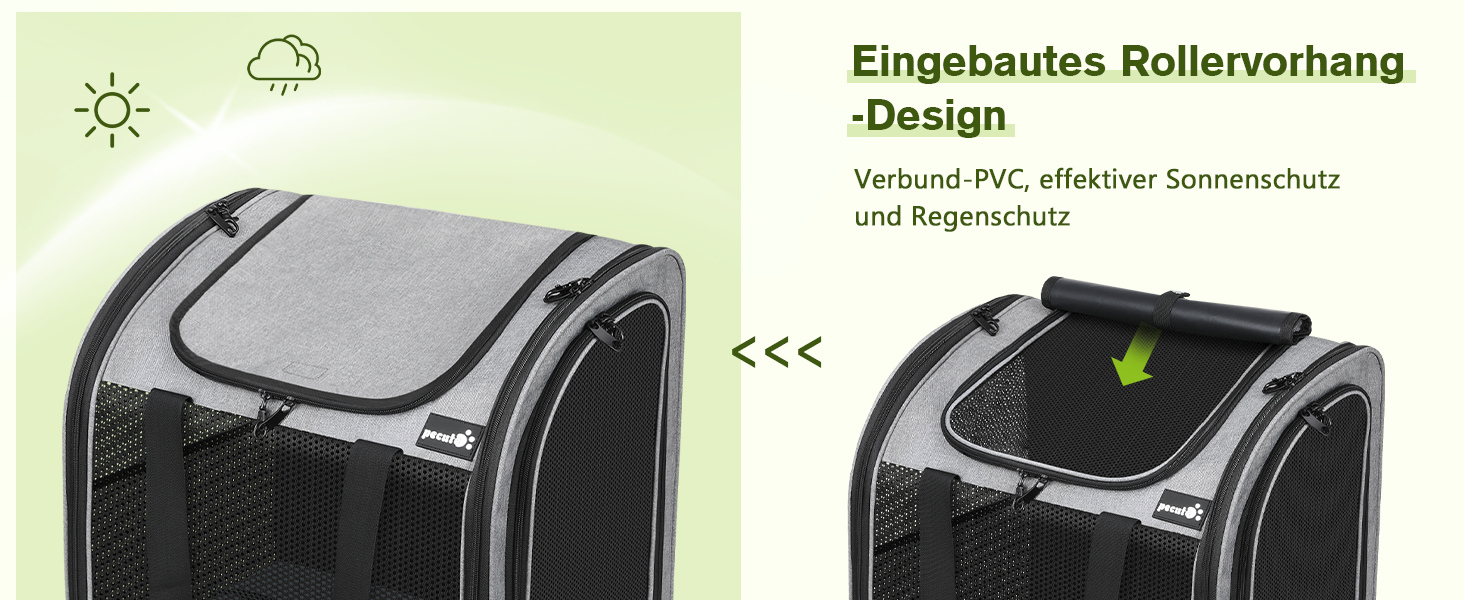 Рюкзак для собак та котів Pecute: переноска для 2 котів або 1 собаки, сірий