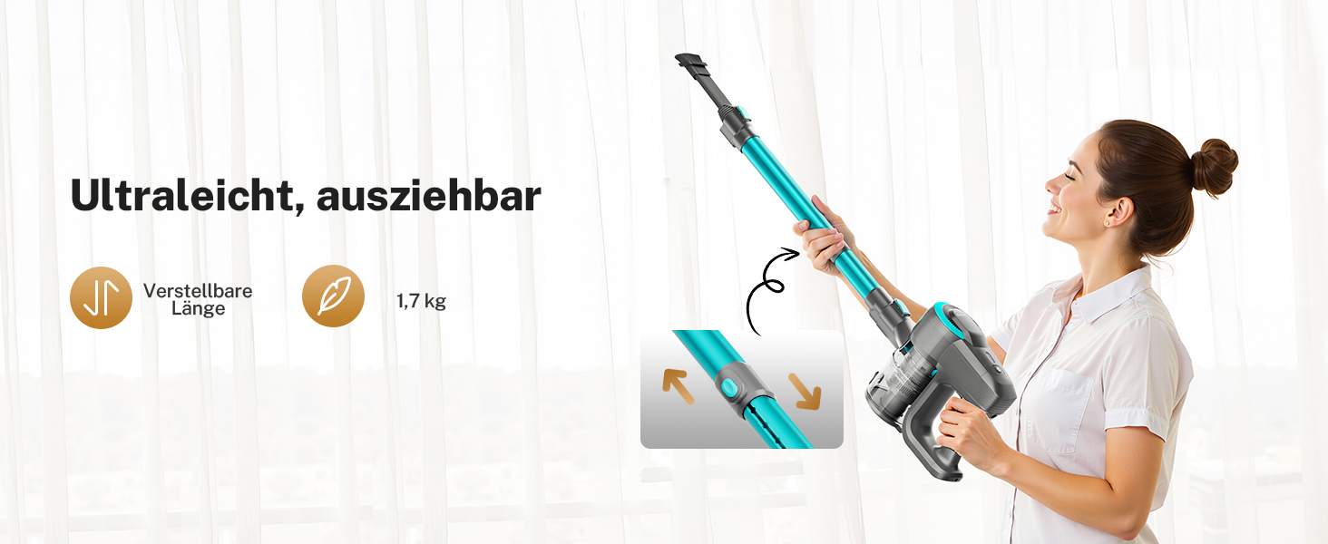 Бездротовий акумуляторний пилосос 25000Pa з антизаплутувальною насадкою та автономністю 50 хвилин. Підходить для килимів, твердих підлог та видалення шерсті тварин. Легкий ручний пилосос.