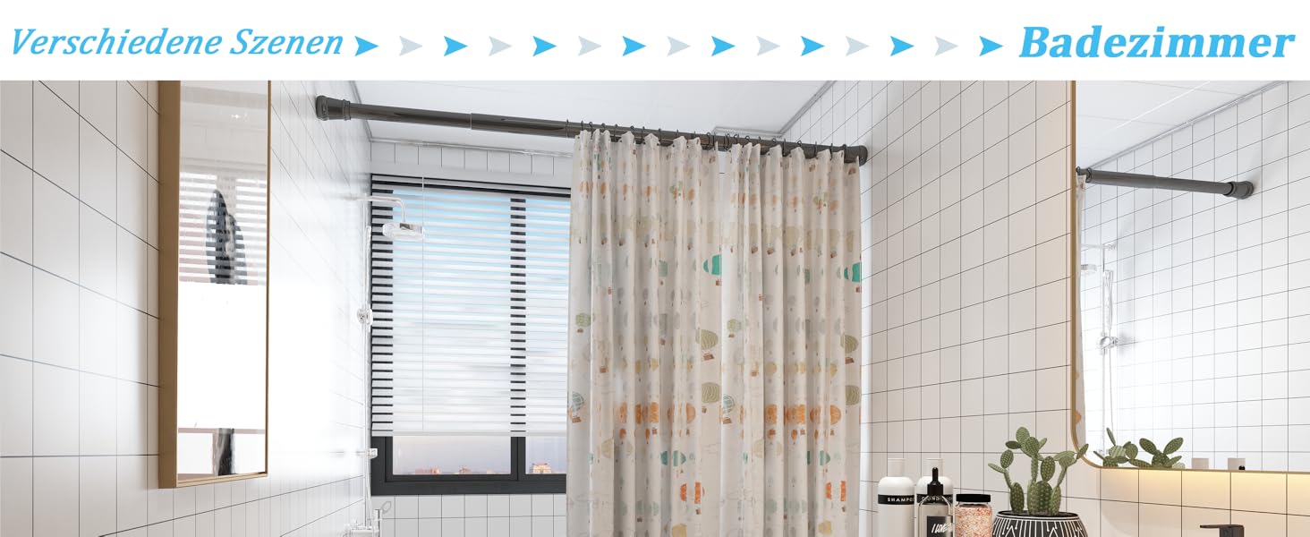 Штанга для штор без свердління, телескопічна, 83-160 см, діаметр 25 мм, для ванної, вікна, шафи, білий колір (1 шт.)