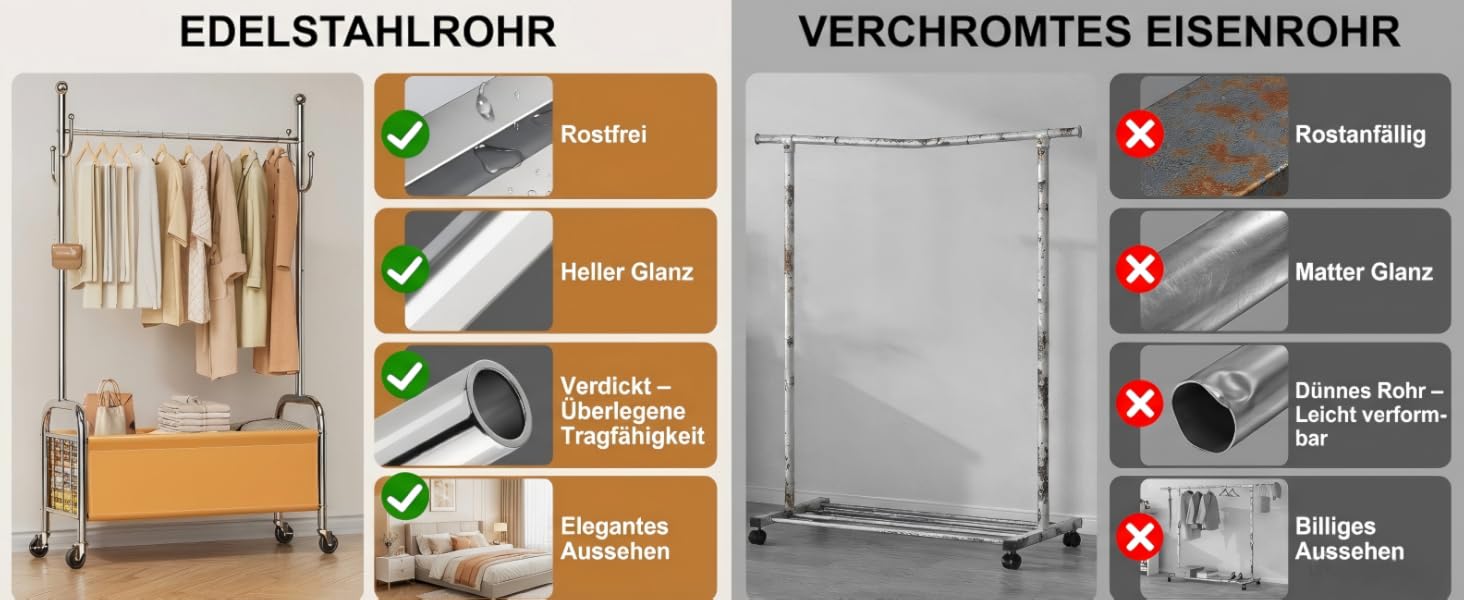 Вішалка для одягу сталева з кошиком для зберігання, навантаження до 115 кг, 3-в-1, для спальні та передпокою UP-R02