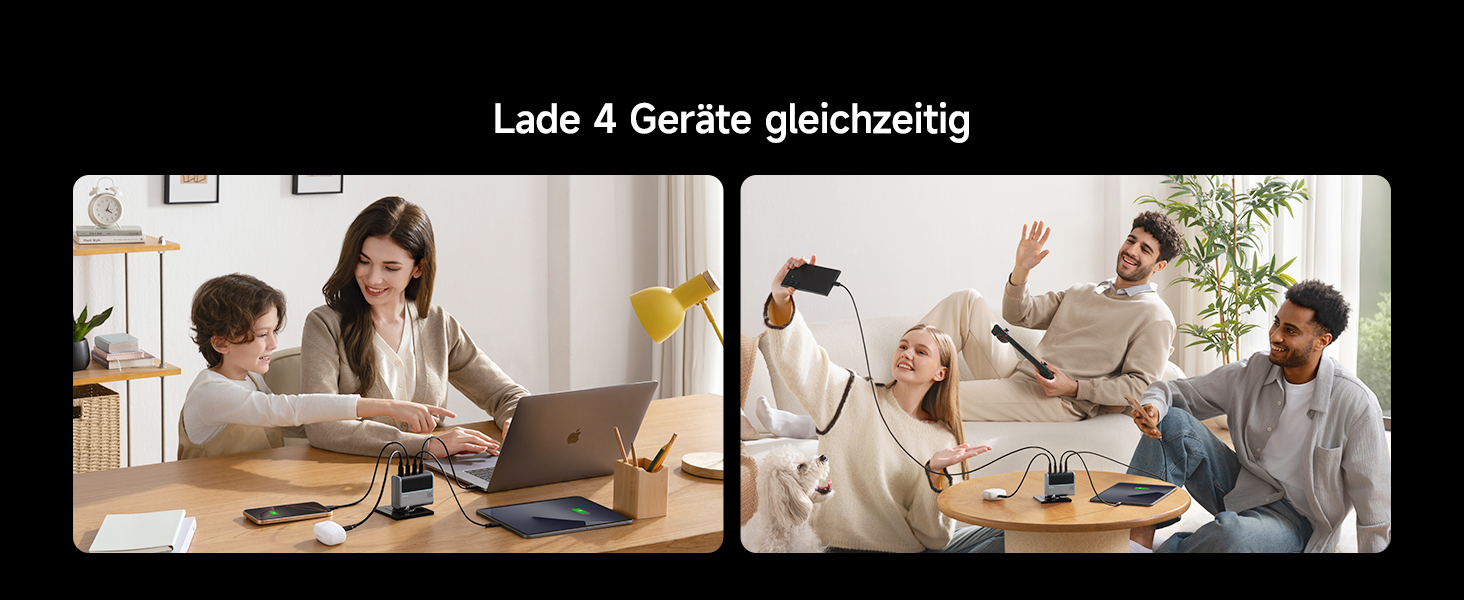 Зарядний пристрій CUKTECH 140W USB-C з кабелем, PD Fast Charger 4-port для ноутбука, MacBook, iPad, Samsung Galaxy, iPhone, Steam Deck