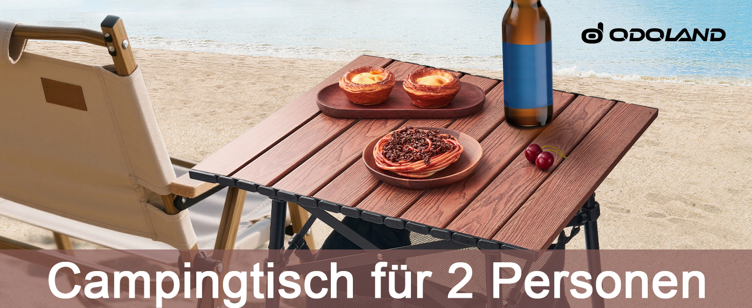 Складний алюмінієвий стіл для кемпінгу Odoland з регульованою висотою та сумкою для зберігання 46x42x42-60 см