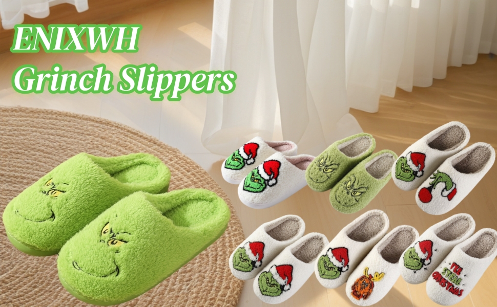 Тапочки Грінча на Новий Рік: зручні, теплі, плюшеві для жінок та чоловіків, 41/42 EU