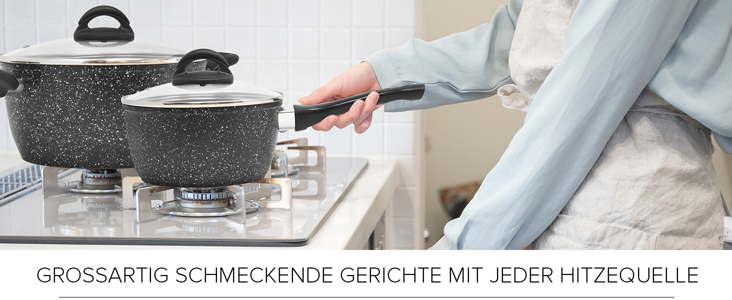 Набір сковорідок Joeji's Kitchen 3 шт. для індукції, антипригарні сковороди, набір для смаження, підходить для індукційних плит