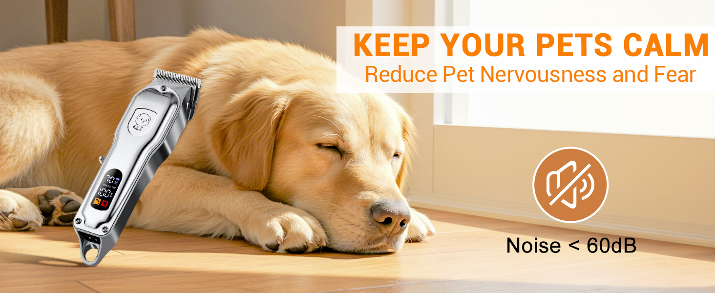 Машинка для стрижки собак і котів, професійна, з 4 насадками, потужний мотор, для тіла, обличчя, вух, лап (срібна)