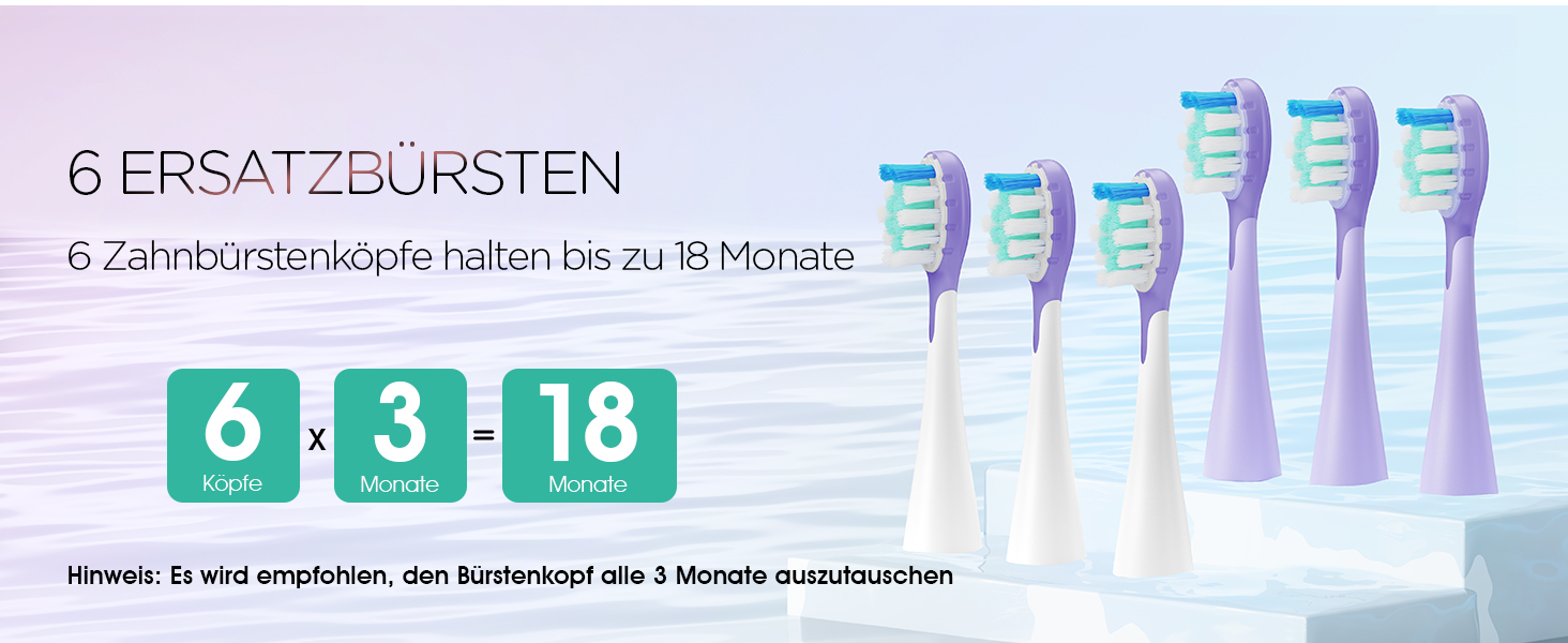 Електрична звукова зубна щітка Ultraschall ET110 (ліловий) - 41000VPM, 70 днів роботи, 6 насадок, таймер, IPX7