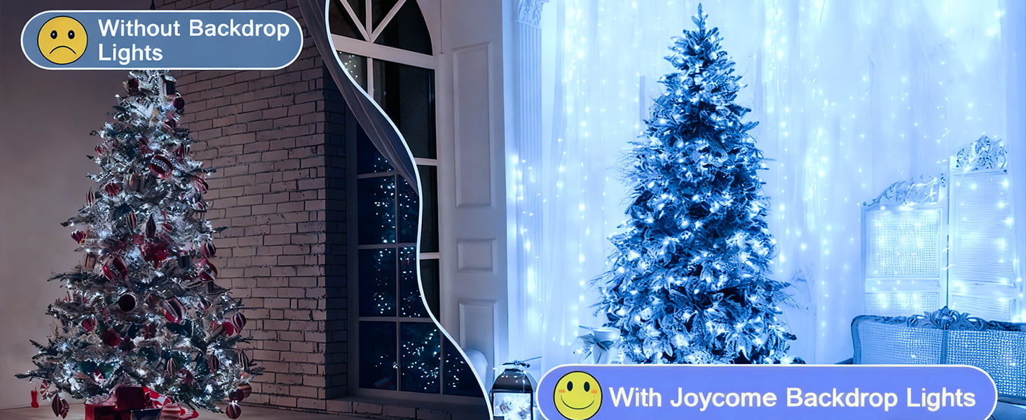 Льодогенератор Joycome 3м x 3м з 300 LED, 8 режимів, вологостійкий, для дому, балкона, вечірки, шматку, теплий білий