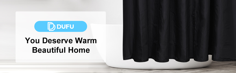 Шторка для душу DUFU, водонепроникна, миється | Швидковисихаюча тканина з поліестеру з 12 гачками | Напівпрозора захисна шторка для ванни (180x200 см, Темно-сірий) (Чорний 180x200 см)