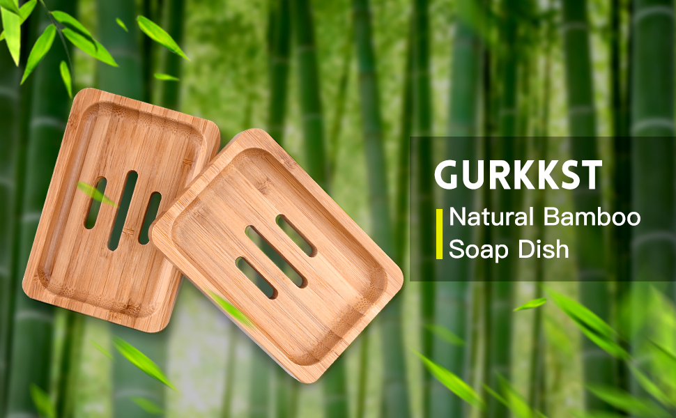 Натуральні дерев'яні підставки для мила з бамбука (2 шт.) - ручна робота, для мила, губки, аксесуарів для ванної кімнати