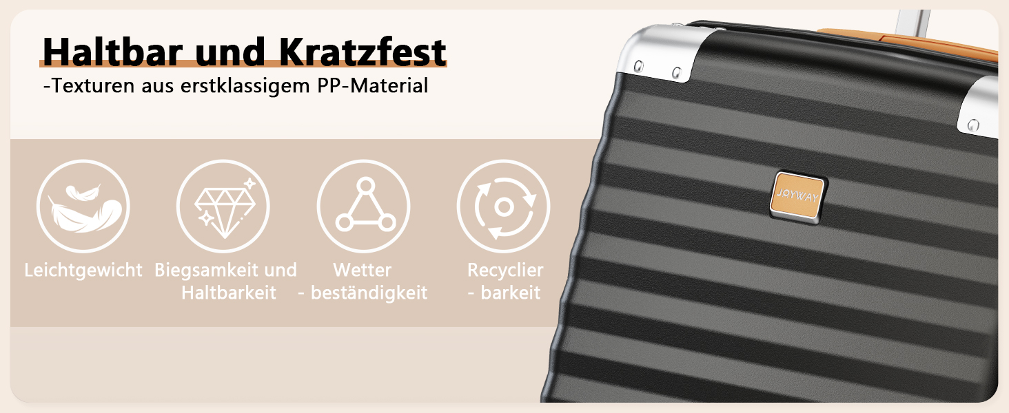 Набір валіз Joyway 3 шт. з жорстким корпусом, легкий, PP, TSA замок, 4 колеса, рожеве золото, 20'+24'+28'