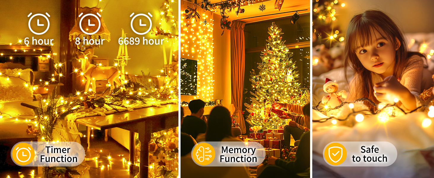 Гірлянда світлодіодна для прикраси ялинки та дому, 80м, 800 LED, вологостійка, з пультом, таймером, 8 режимів, тепле біле світло, для саду, вечірки, святкування Різдва