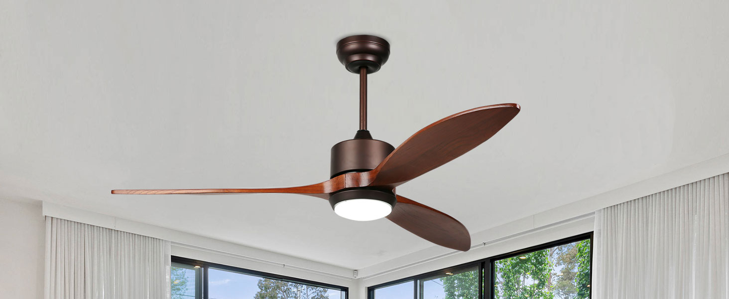 Стеляний вентилятор Reiga з дерев'яною обшивкою, 165 см, великий, DC-двигун, керування пультом та Smart Home, 6 швидкостей, колір дерево, для внутрішнього/зовнішнього використання, з підсвічуванням