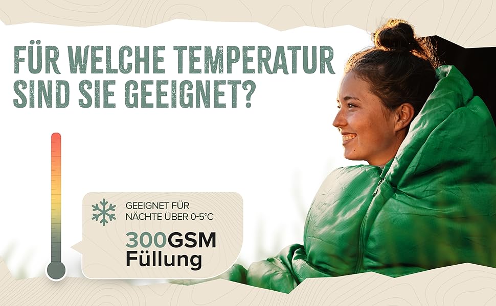 Спальник Schafsack Outdoor I - теплий, 300GSM, 1700г, для весни, осені та зими (-5°C до 10°C), M-X, зелений