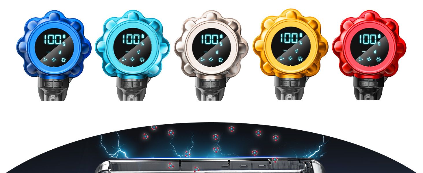 Бездротовий акумуляторний пилосос KESSER® з LED дисплеєм, 70 хв роботи, без мішка, для твердих поверхонь, килимів, шерсті тварин, чорний/червоний