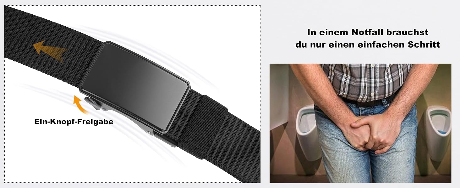 Чоловічий шкіряний ремінь JUKMO з автоматичною застібкою, нейлон 3,8 см, розмір M (91-105 см), чорний