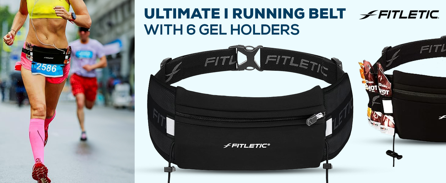 Пояс для бігу Fitletic з неопрену, сумісний з iPhone 5, 4S, 4, 3GS та іншими смартфонами, чорний