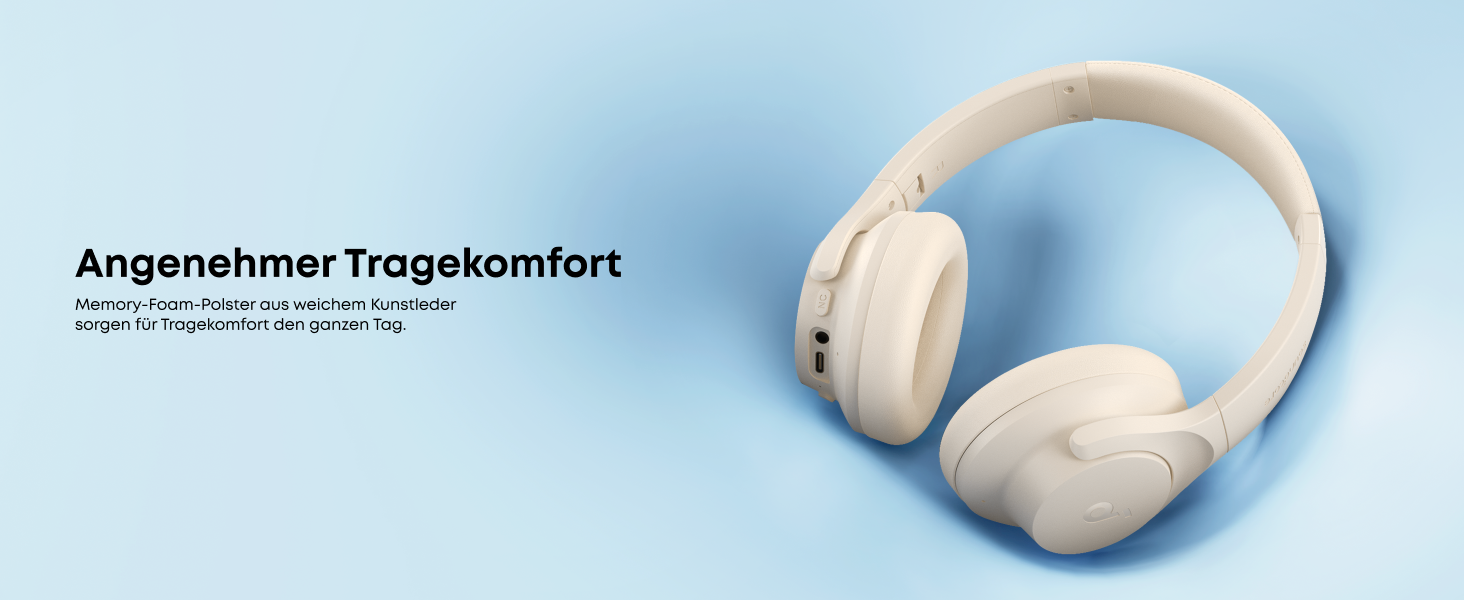 Бездротові Bluetooth-навушники Soundcore by Anker Q20i з гібридним активним шумозаглушенням (ANC), Hi-Res Audio, 40 годин роботи, білі (Відновлені)