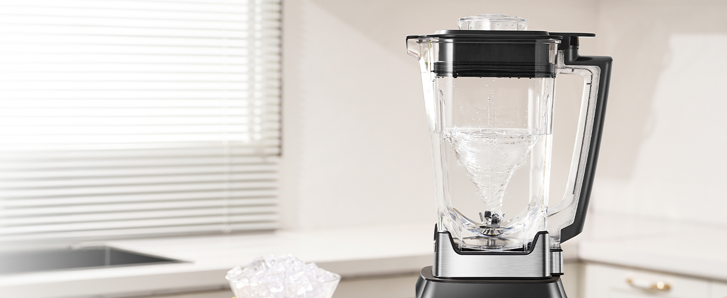 AMZCHEF 2000W Stand Mixer - 2L High-Power Blender with 8 Speeds & 4 Pre-Programs (Crushed Ice, Smoothies, Meat Mixing) - BPA-Free Black