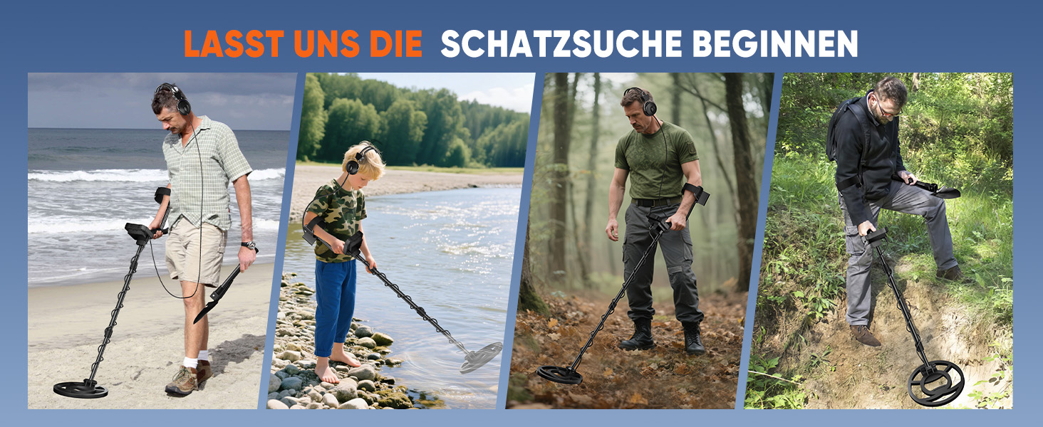 Металодетектор високоточний, регульована довжина 113-141 см, 5 режимів, акумуляторний професійний з LCD-екраном, водонепроникна котушка IP68, для дорослих та дітей, блакитний