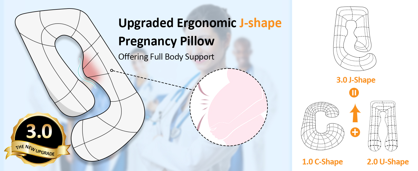 Ортопедична подушка для вагітних J-подібної форми, подушка для сну на боці, подушка для годування, велика подушка для сну, блакитний та сірий колір