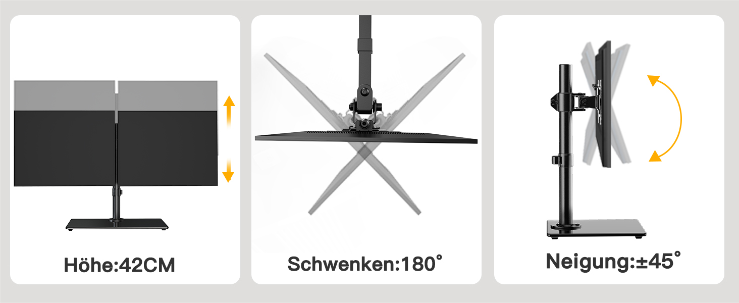 Кріплення для моніторів ErGear 2 шт. для екранів 13-32 дюйми, гнучкий кронштейн з VESA 75/100mm, 8 кг навантаження, для геймінгу