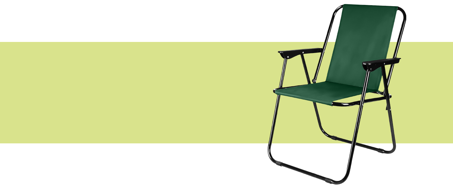 Складний туристичний стілець KRUMAD, зелений, 100 кг, сталевий каркас, 73x46x51 см. Підходить для кемпінгу, саду, риболовлі, балкону