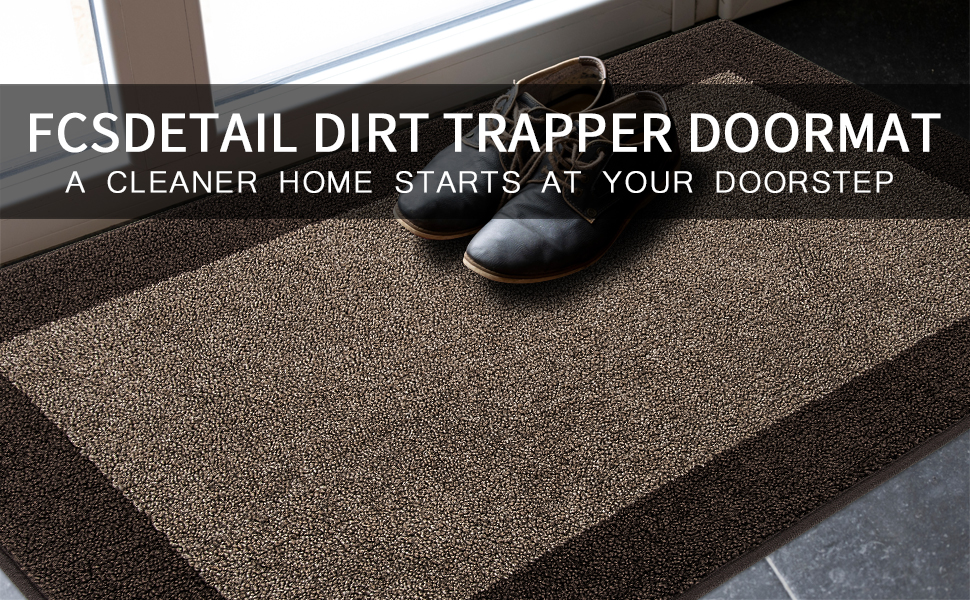 При Entrance килимок для бруду FCSDETAIL 60 x 90 см, вологопоглинаючий та антиковзаючий килимок для входу, собак та дому, коричневий