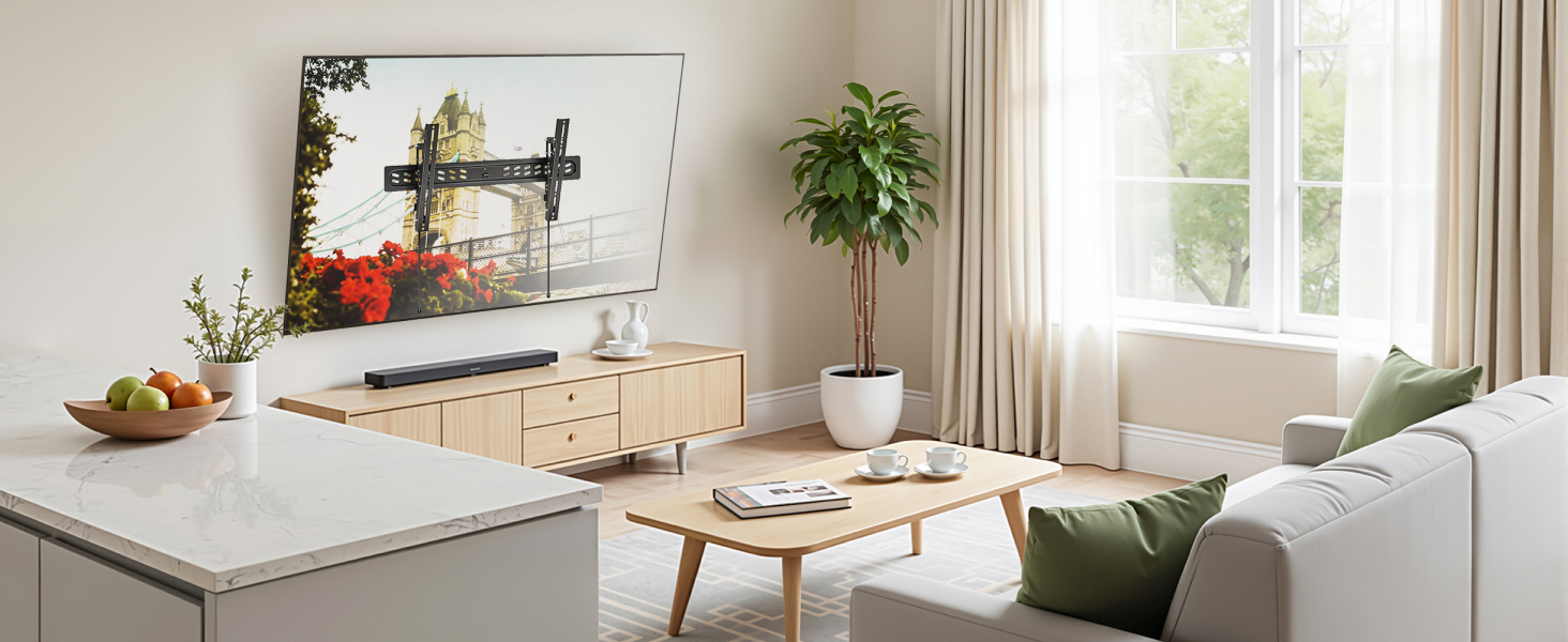 Настінний кронштейн для телевізора monTEK Ultra Slim (43–95 дюймів), нахильний, витримує до 68 кг, VESA до 800x400 мм