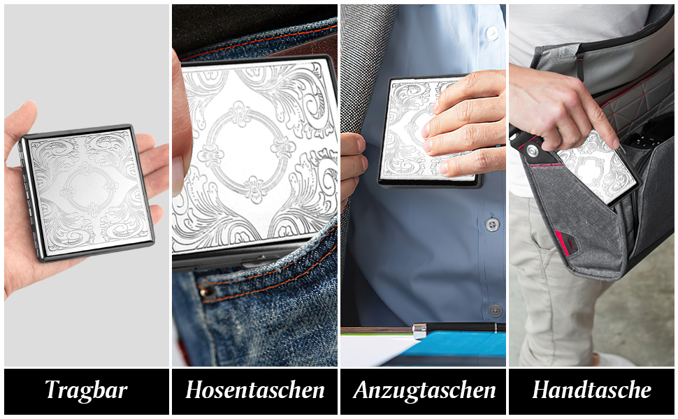 Алюмінієве тютюнопакувальник срібного кольору на 20 сигарет - 2 шт.