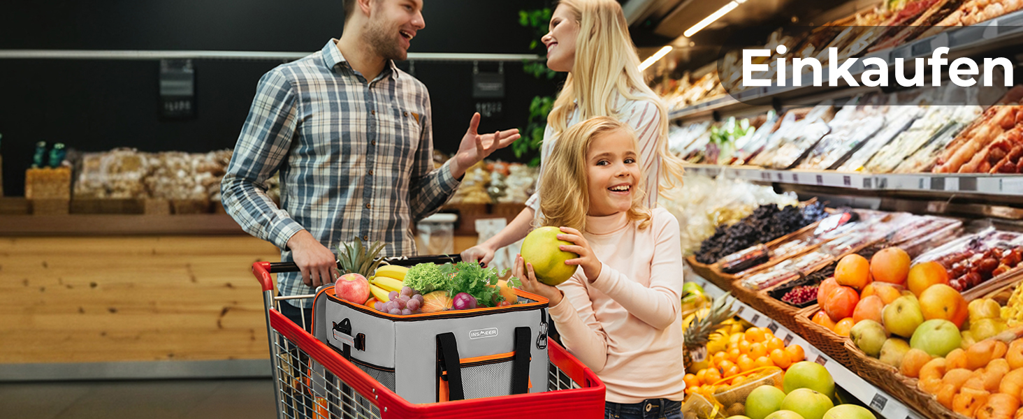 Сумка-холодильник INSMEER 50 л, 80 банок, сіра - для пікніка, кемпінгу, пляжу