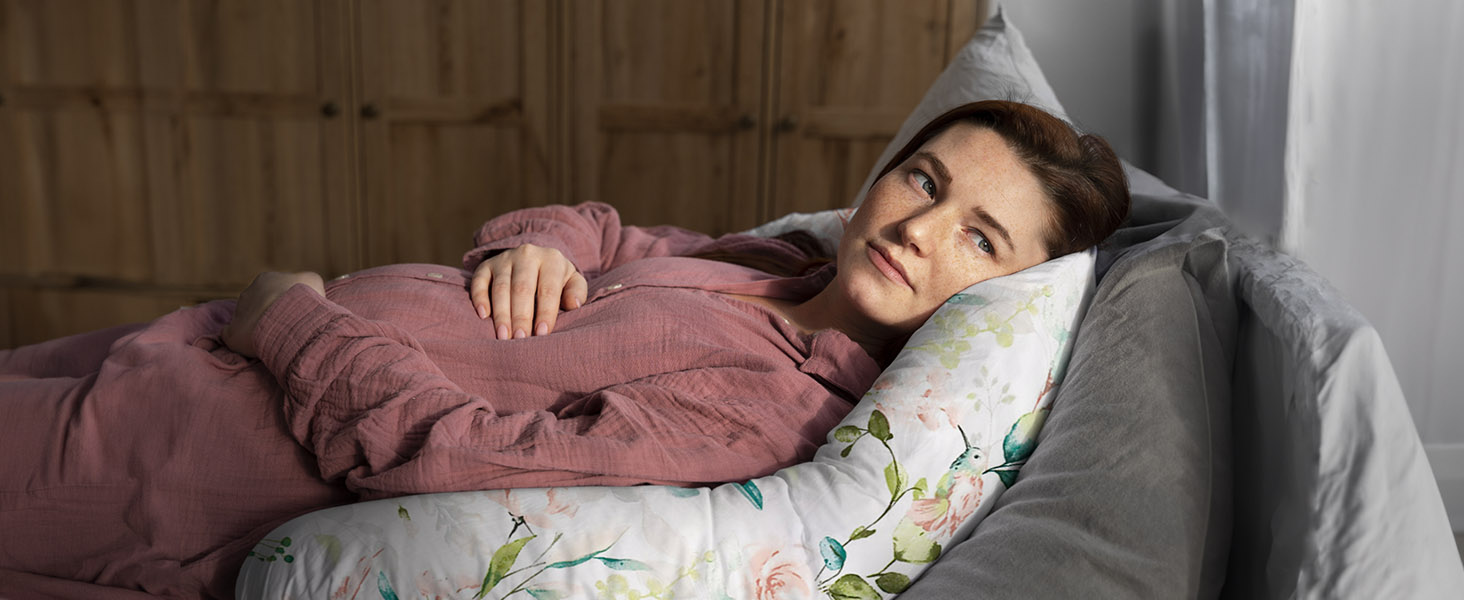 Подушка для вагітних Amilian Stillkissen 170 см XXL – подушка для сну на боці, подушка для годування, body pillow (Колібрі, шалфей)