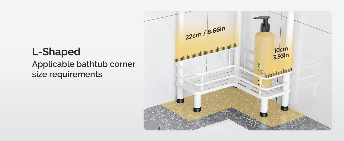 Набір з 3 кутових поличок для душу Orimade, нержавіюча сталь, без свердління, для ванної кімнати