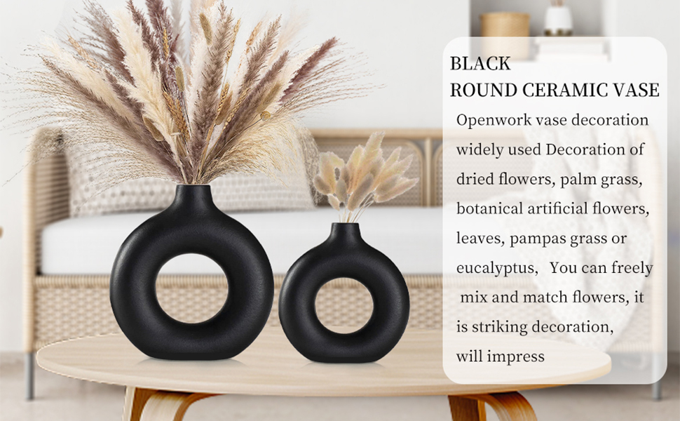 Набір ваз для квітів з кераміки (2 шт.) - білі, для сухоцвітів та декор інтер'єру