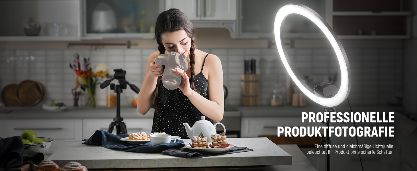 NEEWER кільцева лампа 20 дюймів LED з триподом та тримачем для телефону, 44 Вт 3200K-5600K з акумулятором, USB, для макіяжу, тату, вій, YouTube, TikTok, відеозйомки (SRP18C)