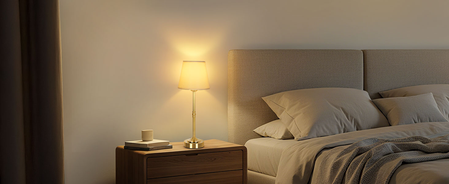 OUTON Настільна лампа 2 шт. Бездротова, диммер, 3 кольори світла, 4000mAh, USB-C, 60 годин роботи, акумуляторна, золота для спальні, вітальні, їдальні