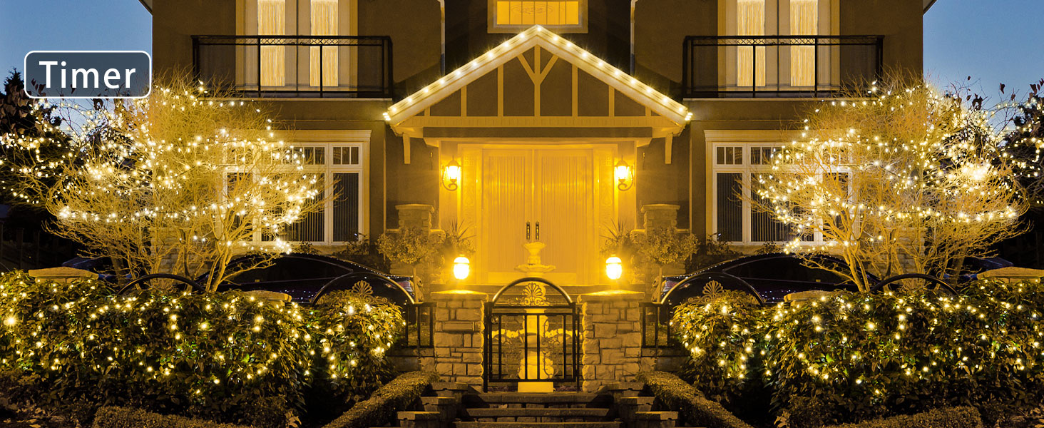 Льо́хка гірлянда JXLEDAYY 1200 LED, 36 м, для вулиці, 8 режимів, таймер, пульт, тепле світло, водонепроникна, для балкона, двору, саду, вечірки, весілля