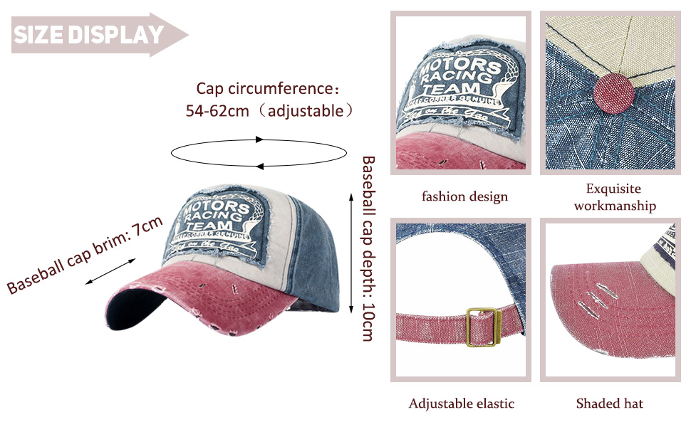 Кепка бейсболка Tuopuda Retro з регулюванням, червона, унісекс