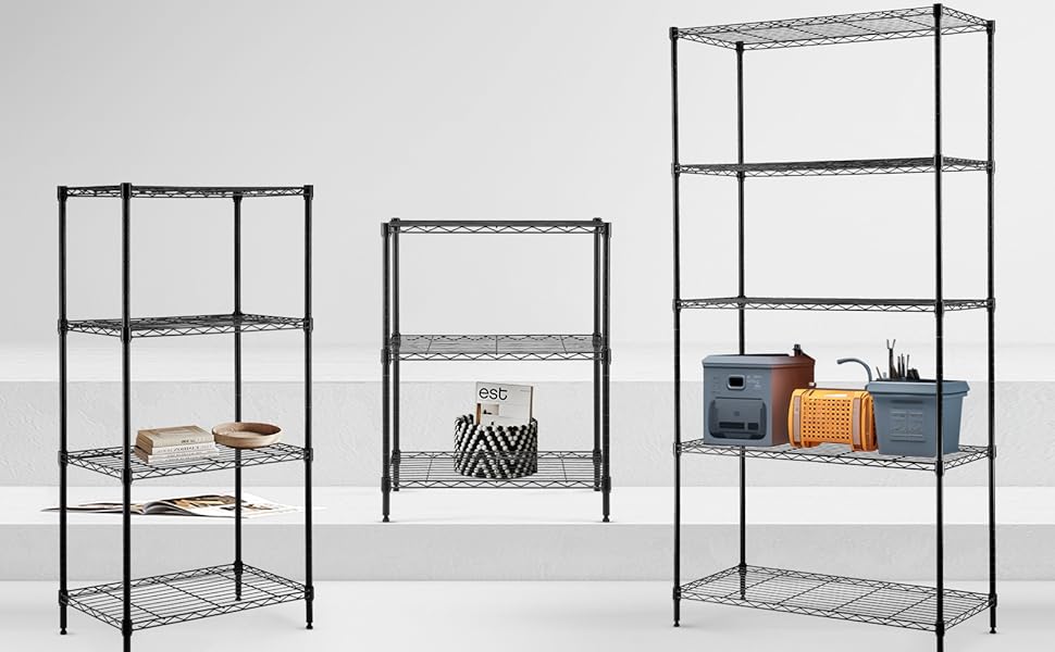 Nilpferd® Metal Wire Shelving Unit - 5 Shelves (89x39x179cm)
