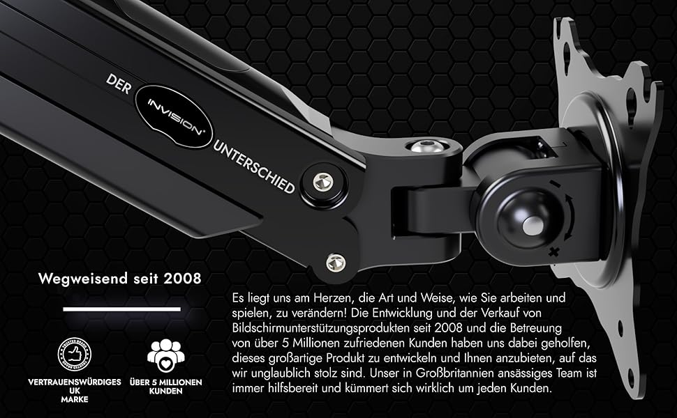 Кріплення для монітора Invision MX450: регульований кронштейн для моніторів 24'-40' VESA 75/100mm, 2-15 кг