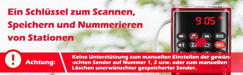 Портативне радіо Prunus J-328 з функцією запису, MP3/TF/AUX, рожеве